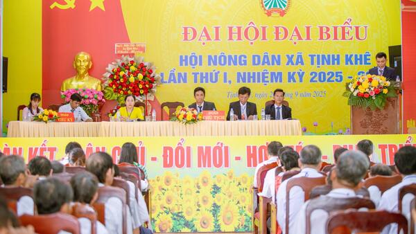 ĐẠI HỘI ĐẠI BIỂU HỘI NÔNG DÂN XÃ TỊNH KHÊ LẦN THỨ I, NHIỆM KỲ 2025 – 2030 THÀNH CÔNG TỐT ĐẸP
