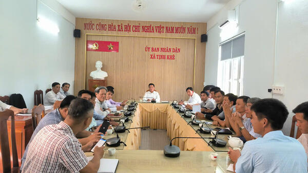UBND XÃ TỊNH KHÊ TỔ CHỨC BUỔI LÀM VIỆC VỚI CÁC TRƯỞNG THÔN TRÊN ĐỊA BÀN